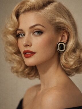 Vintage Rhinestone‎ enamel clip earrings